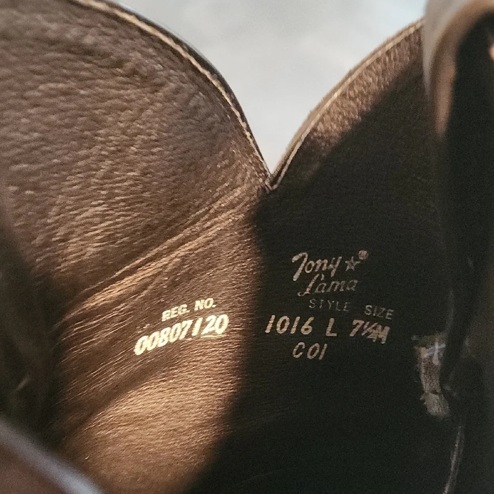 Tony Lama Black Heeled Boots - Picture 3 of 12